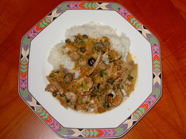 Kaninchenragout aus dem Piemont mit Reis